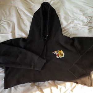 Cropped black hoodie